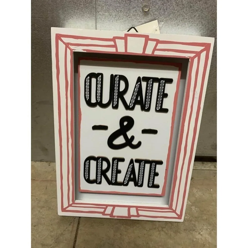NWT Curate And Create Cute Craft Room Home Decor Wall Art Retro Y2K DIYer
